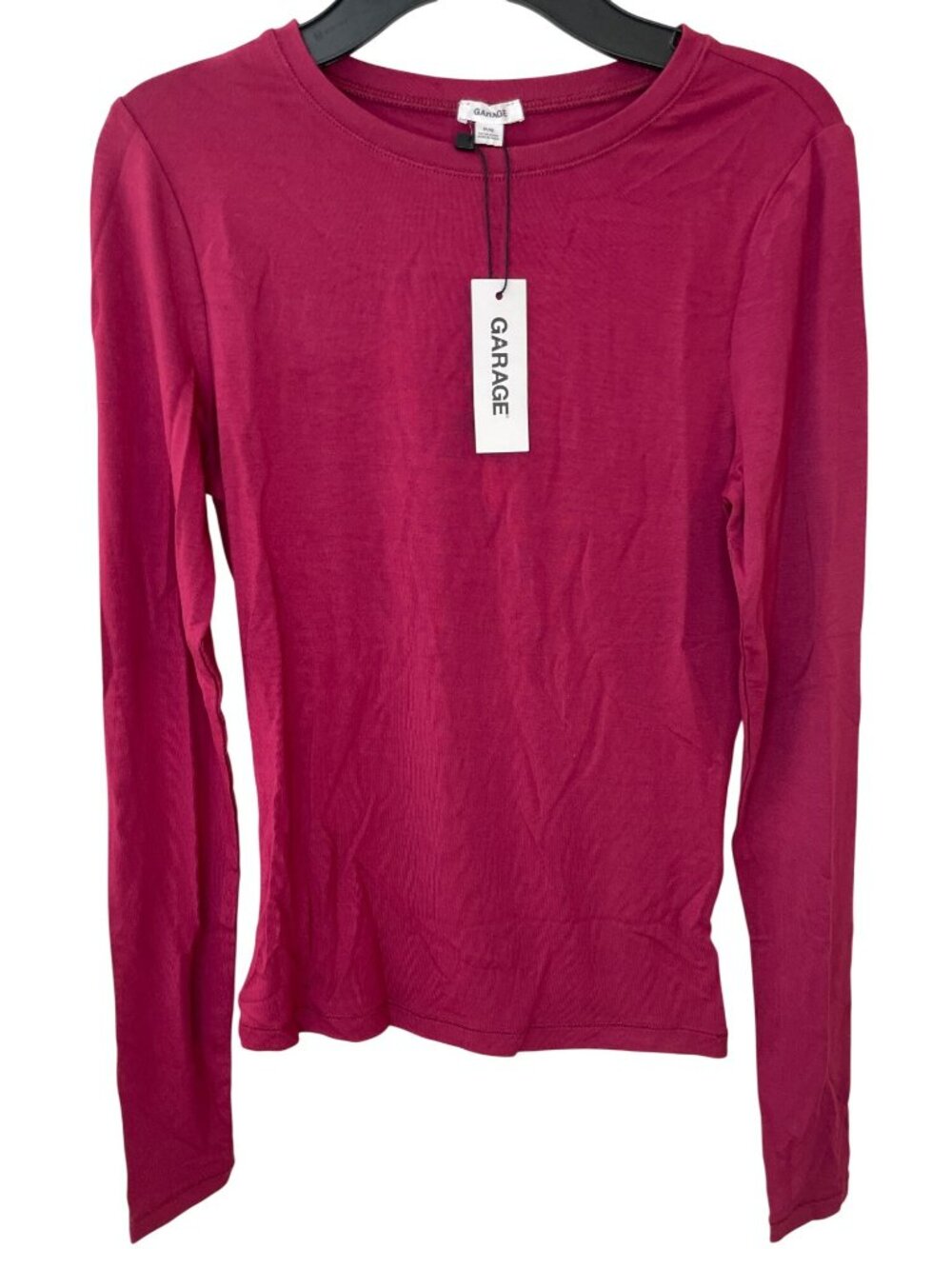 Garage Smooth Long Sleeve Crewneck Top Sour Cherry Women's Size Small MSRP$35NWT